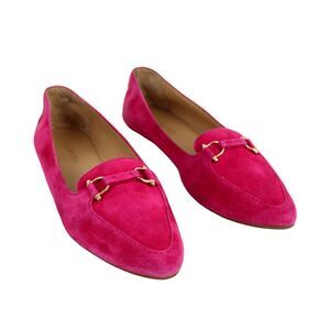 Talbots FUCHSIA GENUINE LEATHER SUEDE LOAFER FLATS POINTED TOE SHOES Sz 8.5